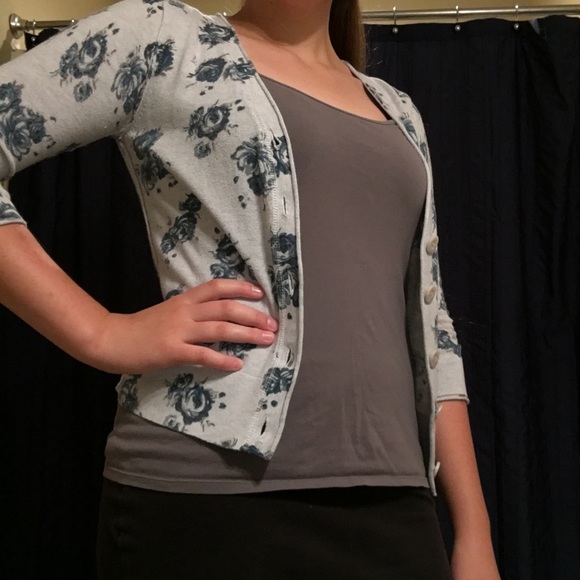 Blue Rose Button-Up Cardigan - Picture 3 of 3